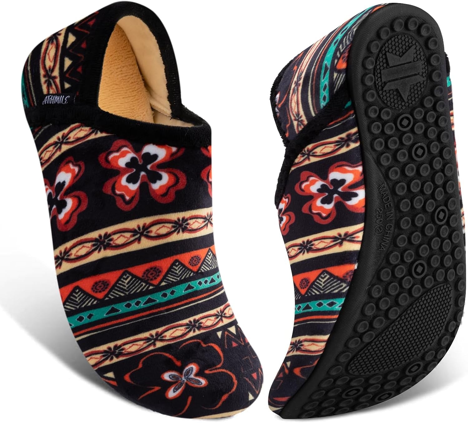House Slippers for Women Men Indoor Barefoot House Shoes Soft Socks | Furry Slip on Cozy Comfy Flexible Machine Washable Home Bedroom Travel Hospital Yoga Gifts for Mom Grandma