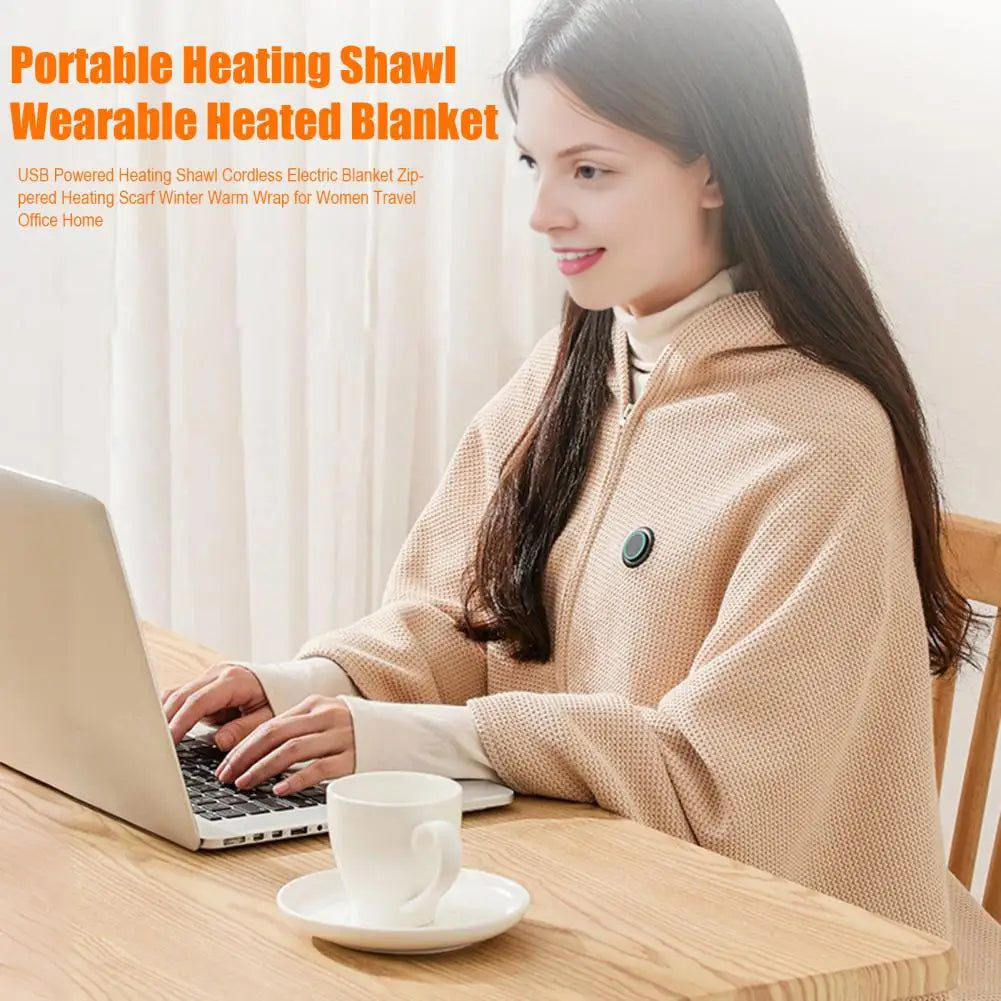 USB Electric Blanket Electric Heated Blanket Heating Usb Powered Heating Shawl Wraps for Women Wearable Heated Throw Blanket