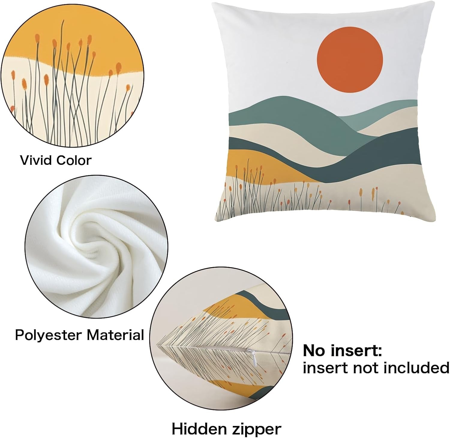 Tropical Pillow Covers 18X18 Inch Summer Decorative Pillow Covers Set of 4 | Double Sided Printing, Sunset Coastal Palm Leaves Beach Decorative Throw Pillow Cases, for Sofa Couch Porch Bed Living Room