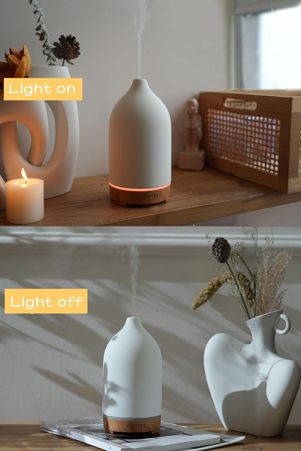 Stone Diffuser,200Ml Diffusers for Home,Ultrasonic Aromatherapy Essential Oil Diffuser