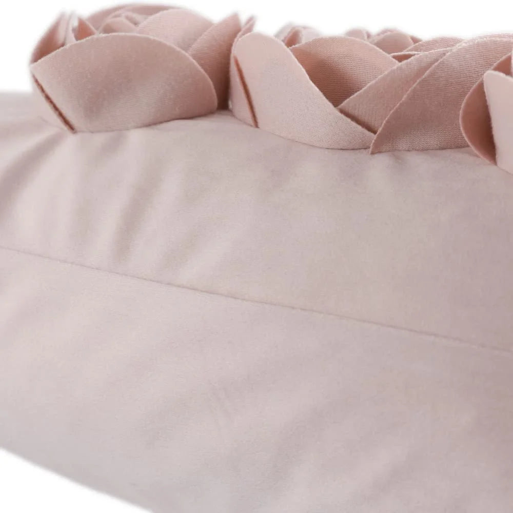 3D Rectangle Velvet Rose Throw Pillow Covers for Modern Decoration and Gift 12 X 20 Inch Rose Gold