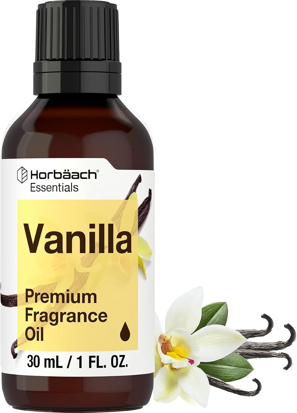 Horbaach Vanilla Fragrance Oil | 1 Fl Oz | for Candle, Perfume, Soap Making, Diffusers & Aromatherapy