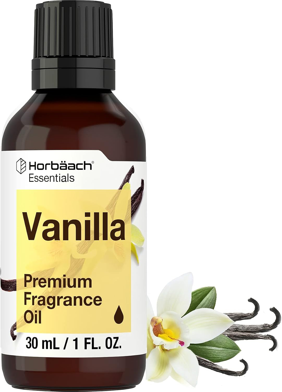 Horbaach Vanilla Fragrance Oil | 1 Fl Oz | for Candle, Perfume, Soap Making, Diffusers & Aromatherapy