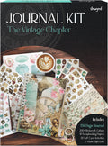 Vintage Chapter Journal Scrapbook Starter Kit for Women Adult Teen | Junk Scrapbook Supplies - Washi Tape, Stickers, Paper, Bullet Art, DIY Journaling Scrapbooks Set - Calligraphy & Sumi Brushes