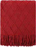 Christmas Decor Red Throw Blanket for Couch, Boho Bed Throws for Foot of Bed, Decorative Red Throws for Sofa Living Room, 50"X60"