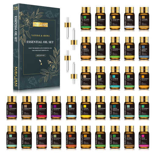 35X5Ml Essential Oils Set for Diffusers, Humidifiers, Massages, Aromatherapy, Candle Making, Skin & Hair Care