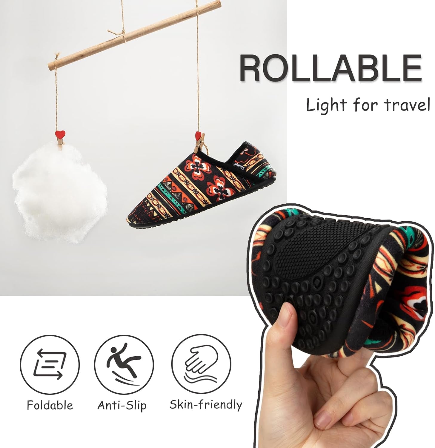 House Slippers for Women Men Indoor Barefoot House Shoes Soft Socks | Furry Slip on Cozy Comfy Flexible Machine Washable Home Bedroom Travel Hospital Yoga Gifts for Mom Grandma