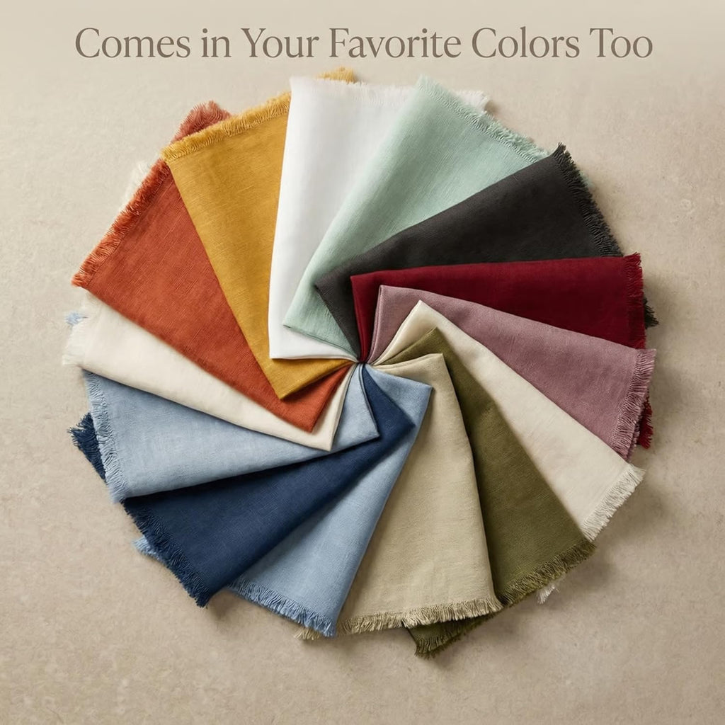 Cloth Napkins Set of 12, 18X18 Inch Cotton Linen Dinner Napkins | Cotton Linen Blend Napkins, Machine Wash on Gentle Cycle, Economy Pack, Multi Purpose Use, Premium Quality