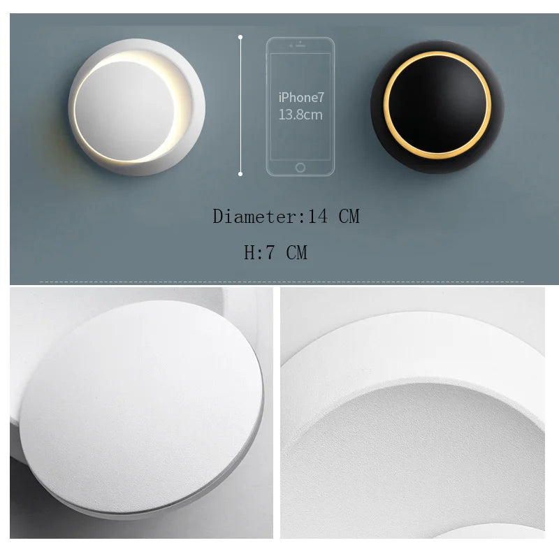 LED Modern Wall Lamp 5W 350 Degree Rotatable Wall Lamp for Stairs Living Room Bedroom Wall Light Home Office Fancy Light