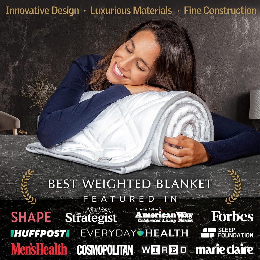 Weighted Blanket for Kids and Adults, 5 Lbs, Small Weighted Blanket for Travel/Home, Soft Bamboo Viscose, 36X48 Inches, Machine Washable, White