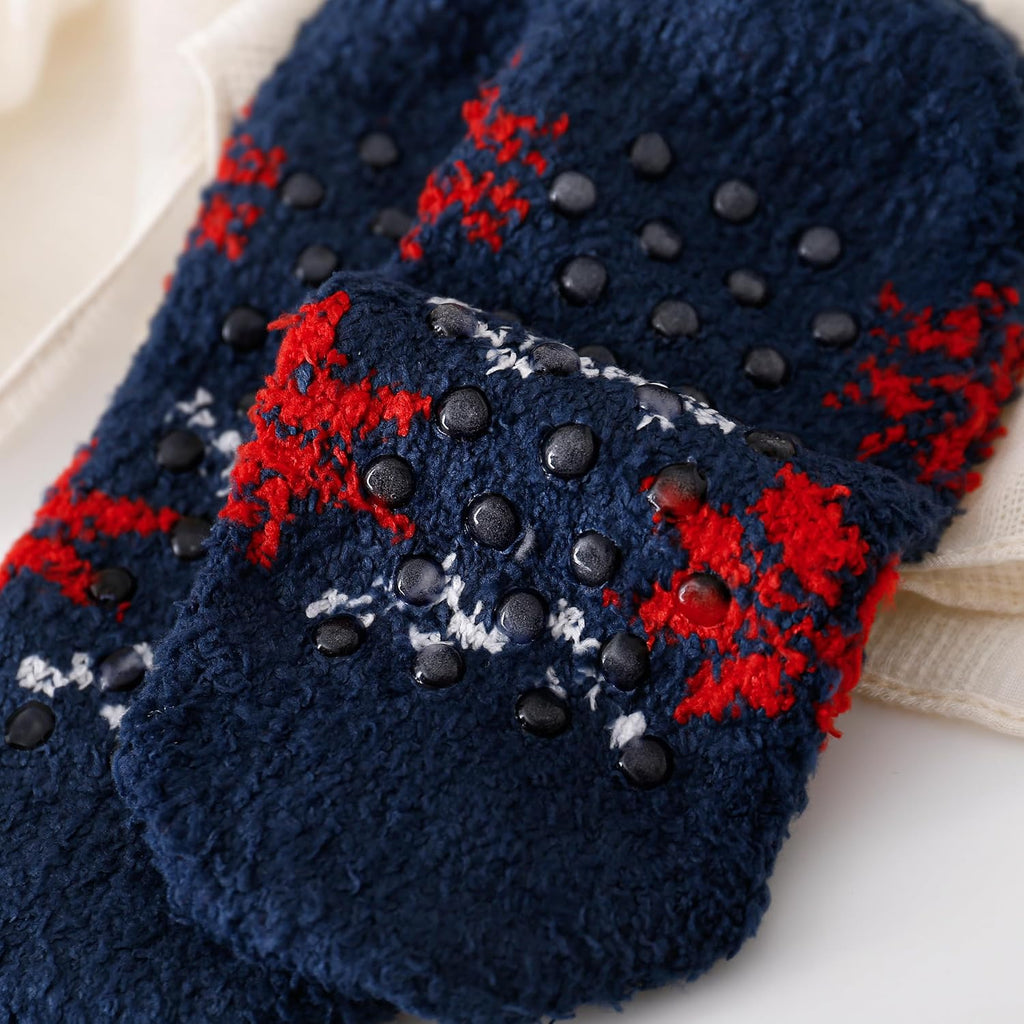 Cozy Winter Fuzzy Women Socks Grip Slippers Fluffy House Non Skid Microfiber Socks