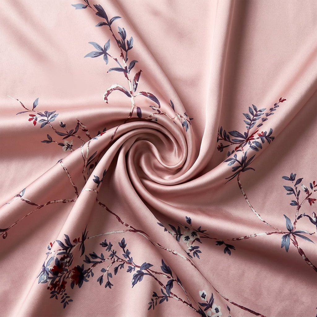 Long Silky Kimono Robes for Women Lightweight Silky Satin Floral Bathrobe Soft Cozy Ladies Housecoat Loungewear