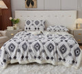 Large Bohemian Bed Blanket 80'' × 90'', Ultra Soft Aztec Bed Blankets for All Season, Cozy, Plush, Bohemian Throw Blanket for Couch/Sofa/Office/Camping, Dark Grey