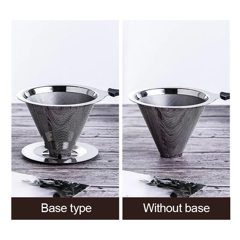Reusable Coffee Filter Holder Double Layer 304 Stainless Steel Coffee Tea Strainer Coffee Accessories Coffee Making Tool