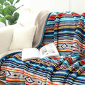 Large Bed Blankets 60 X 80 Inch for Bed, Sofa, Couch and Camping Fuzzy Warm Bohemian Fleece Blanket Twin Size