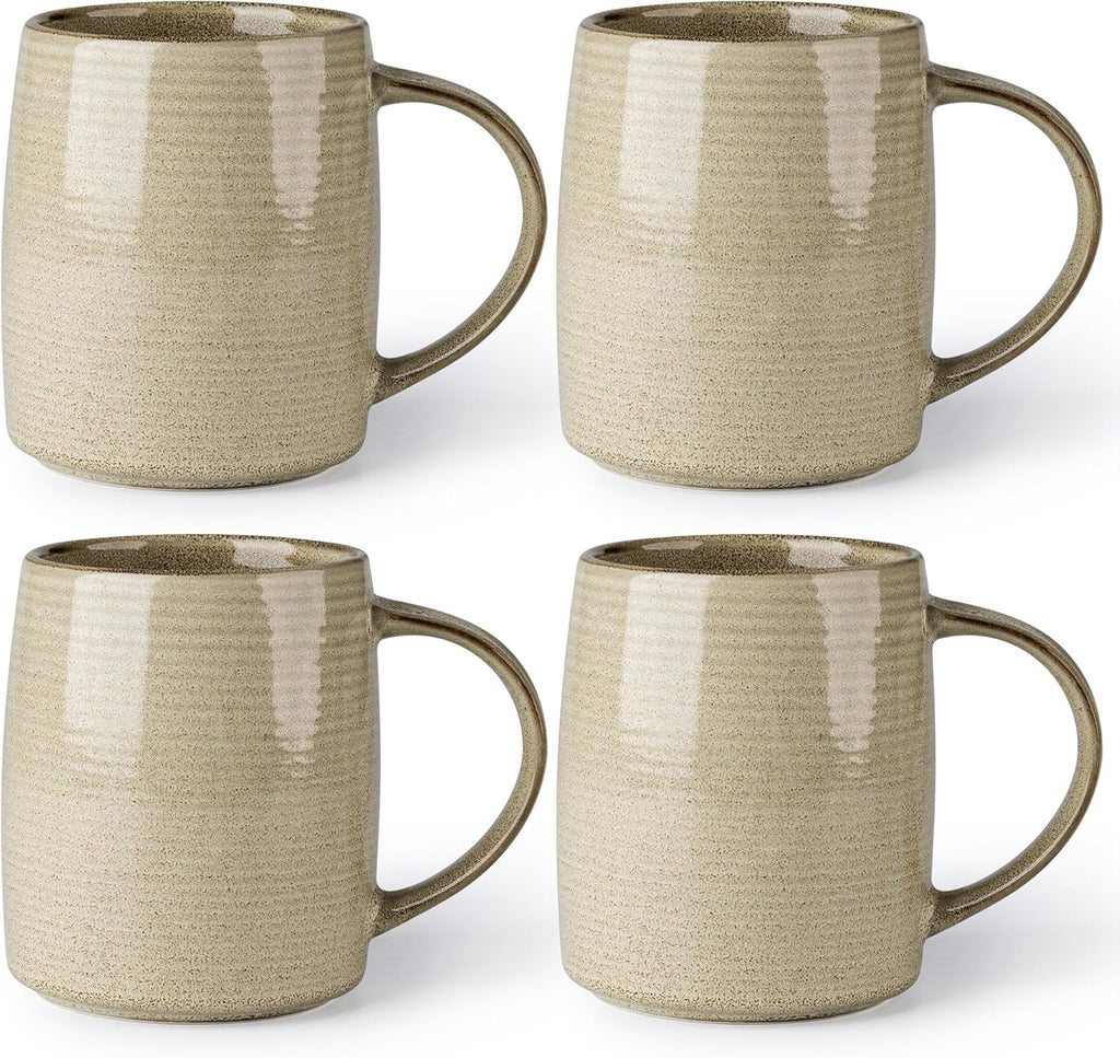 Large Coffee Mugs Set of 4, 18Oz Handmade Ceramic Coffee Mugs Set with Gradient Color for Latte/Tea/Beer/Hot Cocoa, Dishwasher & Microwave Safe, Cappuccino