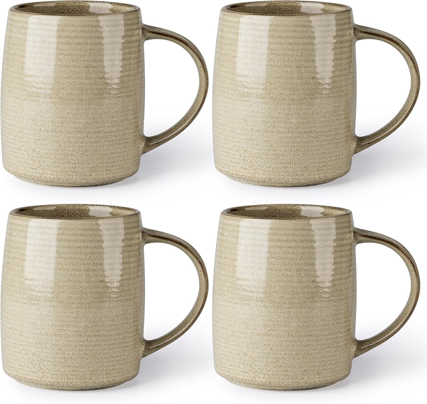 Large Coffee Mugs Set of 4, 18Oz Handmade Ceramic Coffee Mugs Set with Gradient Color for Latte/Tea/Beer/Hot Cocoa, Dishwasher & Microwave Safe, Cappuccino
