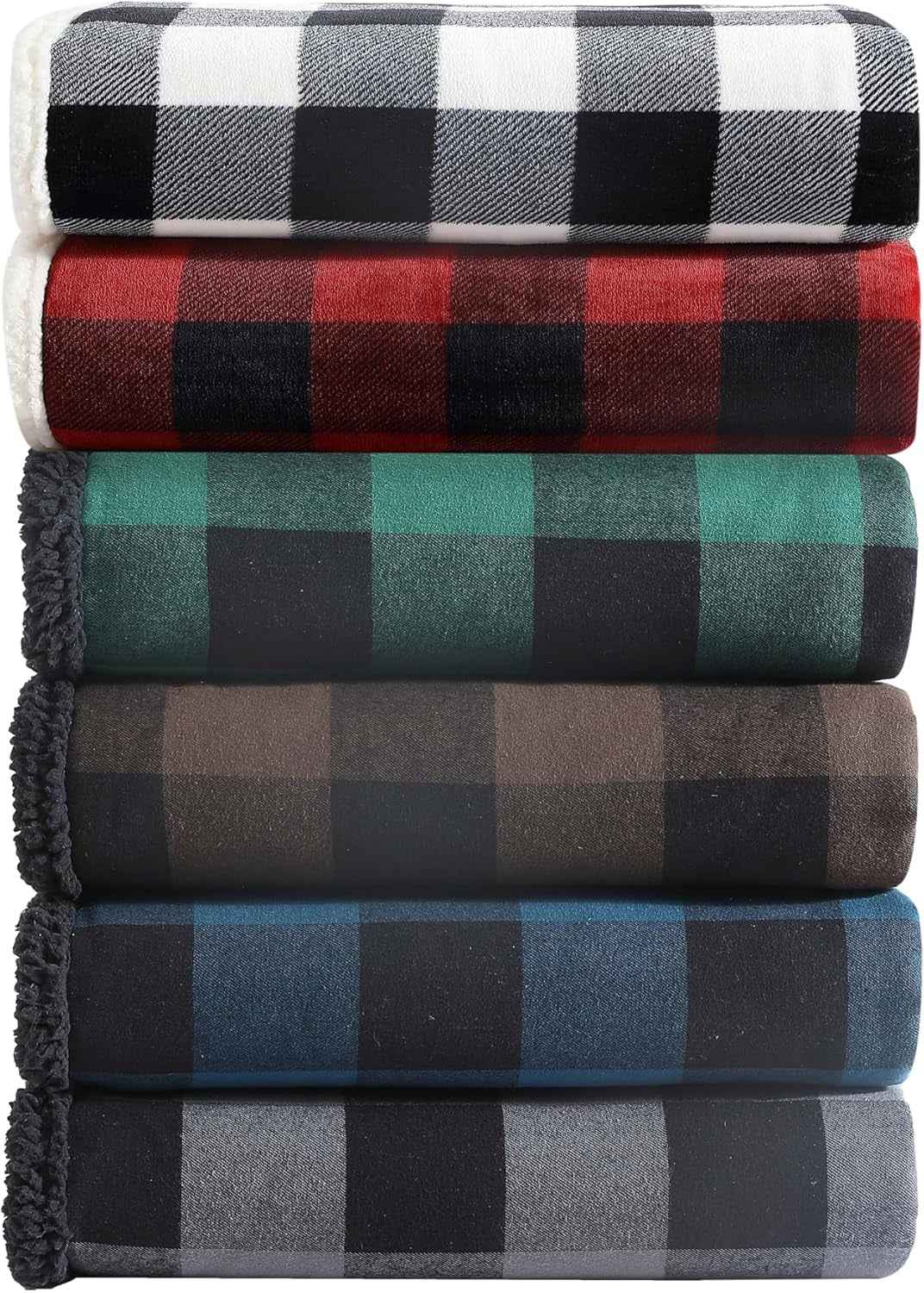 Eddie Bauer - Throw Blanket, Yarn Dyed Cotton Bedding with Solid Ultra-Soft Sherpa Reverse, Throw Blanket for Couch & Bed (Cabin Plaid Brown, 50" X 60")