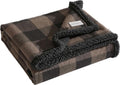 Eddie Bauer - Throw Blanket, Yarn Dyed Cotton Bedding with Solid Ultra-Soft Sherpa Reverse, Throw Blanket for Couch & Bed (Cabin Plaid Brown, 50" X 60")