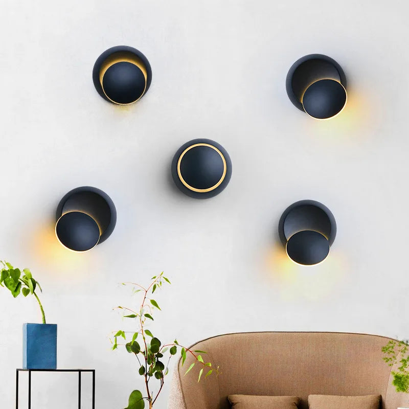 LED Modern Wall Lamp 5W 350 Degree Rotatable Wall Lamp for Stairs Living Room Bedroom Wall Light Home Office Fancy Light