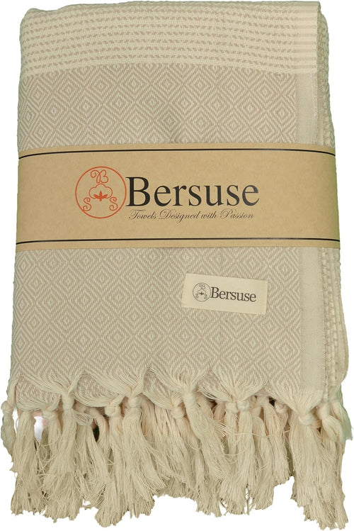 100% Cotton Hierapolis XL Throw Blanket for Couch - 100% Cotton Lightweight Durable Throw Blanket, Big Blanket for Sensitive Skin, Decorative and Versatile - 60X95 Inches, Beige