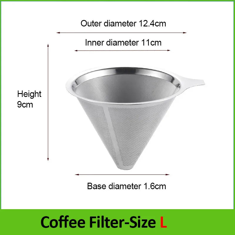 Reusable Coffee Filter Holder Double Layer 304 Stainless Steel Coffee Tea Strainer Coffee Accessories Coffee Making Tool