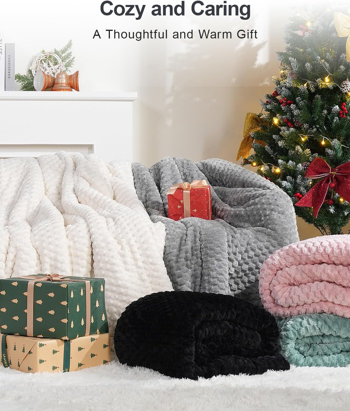 Super Fuzzy Soft Fleece Sherpa Weighted Blanket 20 Lbs for Adults, 3D Imitation Turtle Shell Luxury Weighted Throw for Better Sleep, Dual Sided Cozy Heavy Blankets for Couch Bed, Grey, 60" X 80"