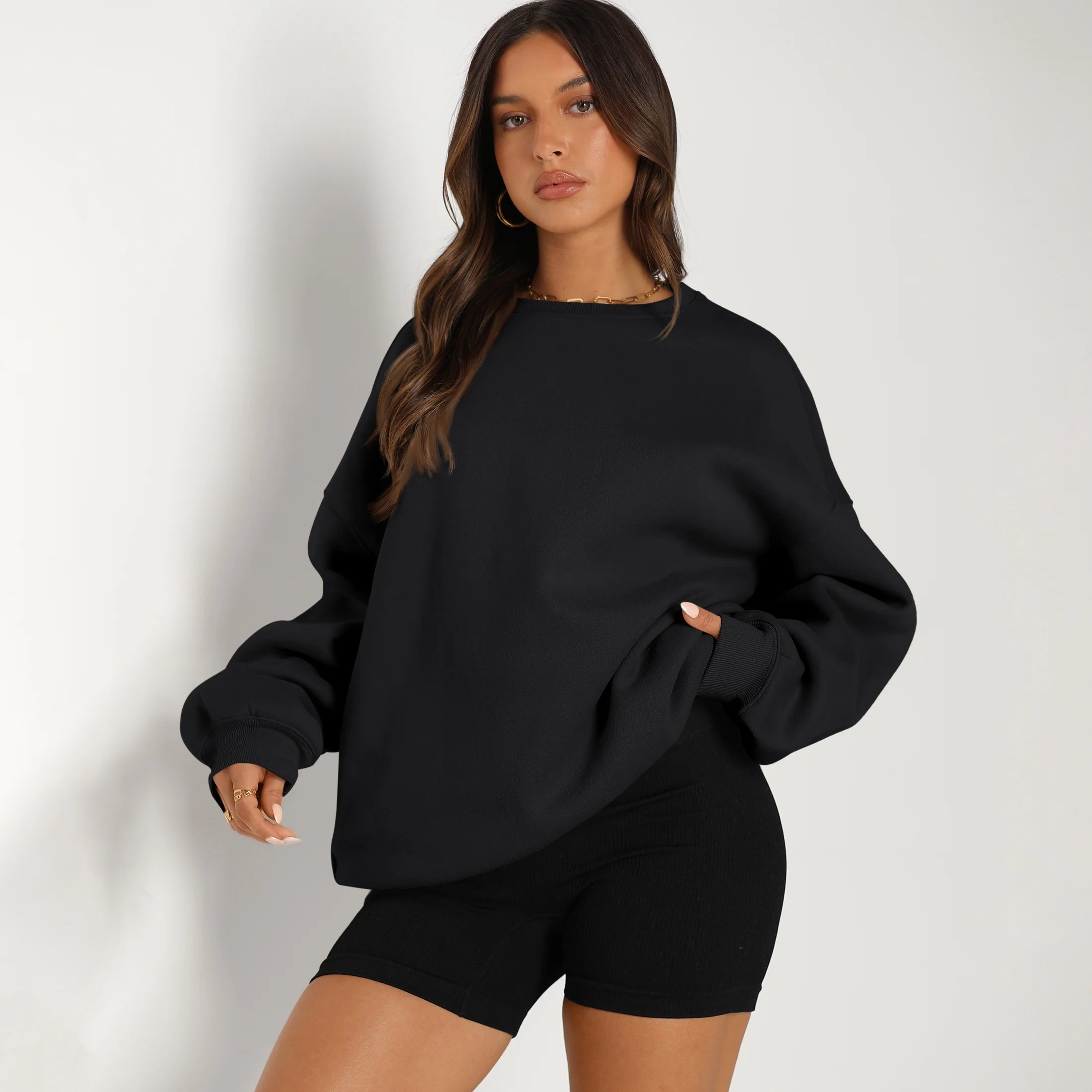 Oversized Sweatshirts for Women Crewneck Y2K Hoodies Sweaters Casual Tops Comfy Fall Fashion Pullover Outfits Winter Clothes