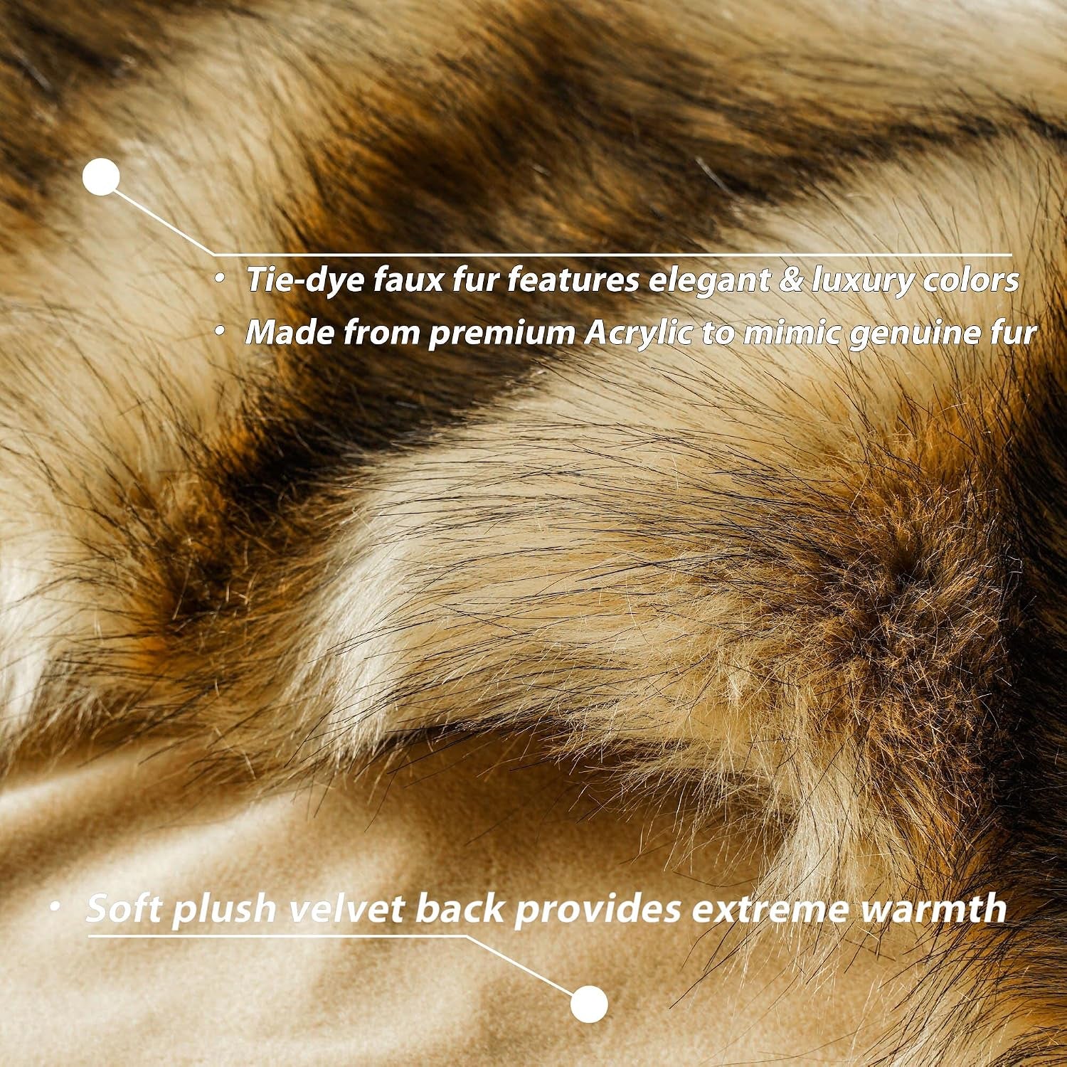 BATTILO Golden Faux Fur Throw Blanket for Couch, 50"X60", Thick Warm | Luxury Soft Cozy Plush Elegant Furry Fluffy Faux Fur Blanket for Bed, Sofa, Living Room, Long Pile with Black Tips