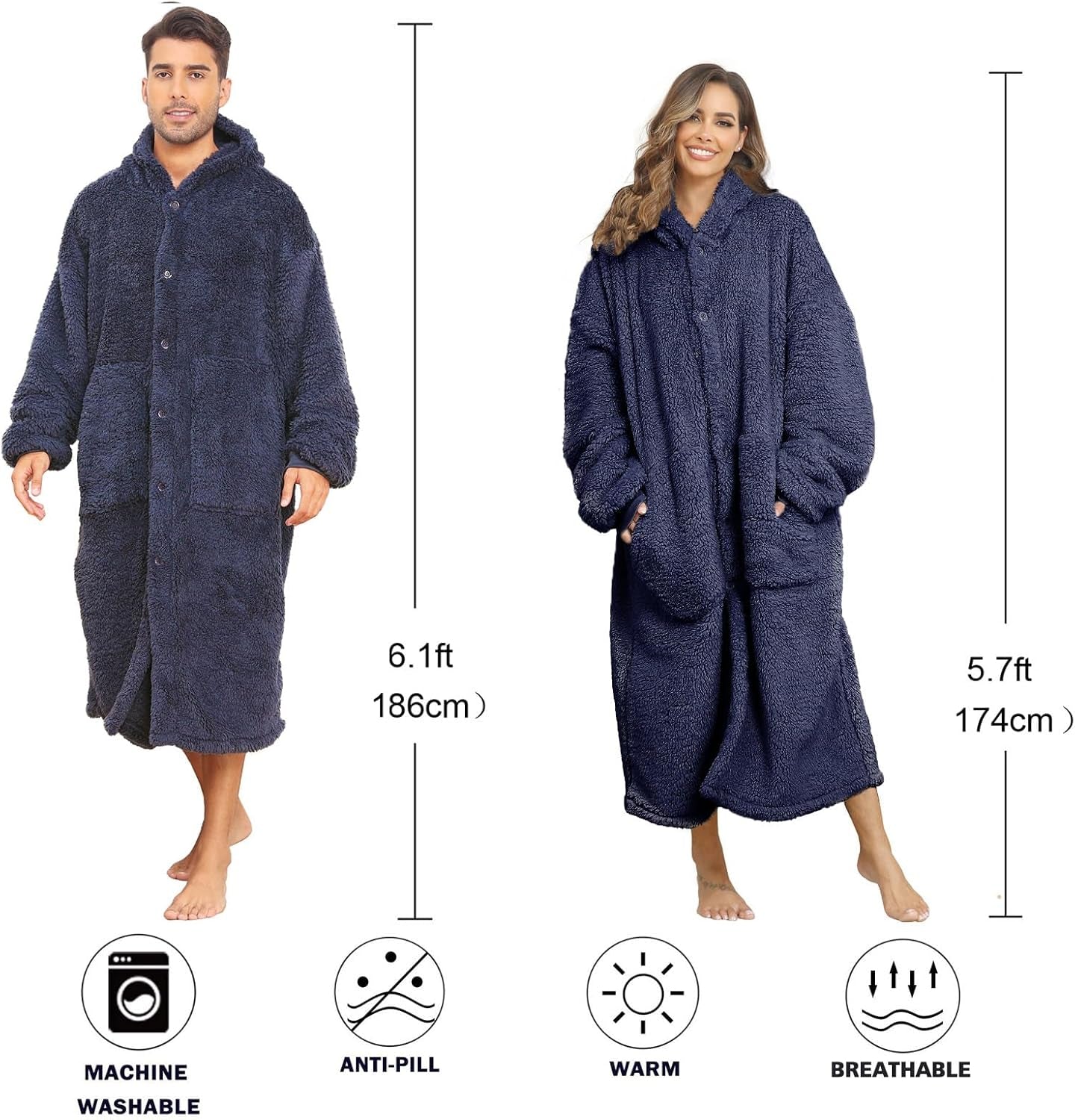 Oversized Wearable Blanket for Women,Thick Fleece Hooded Blanket for Adult,Cozy Sherpa Hoodies as Gifts for Mom