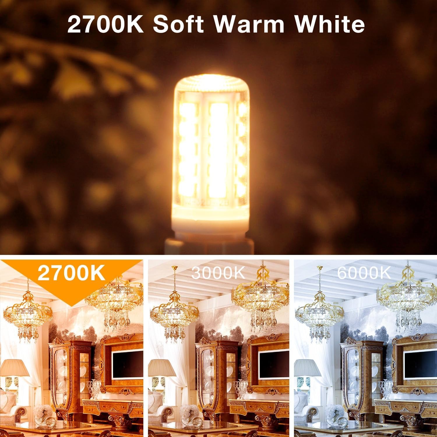 DAYBEETER 12 Pack Dimmable G9 LED Bulb 4W (40 Watt Equivalent), 2700K Soft Warm White, G9 Halogen Bulb T4 G9 Bi-Pin Base Light Bulbs for Chandelier,120V 450LM 360 Beam Angle No-Flicker G9 Bulb