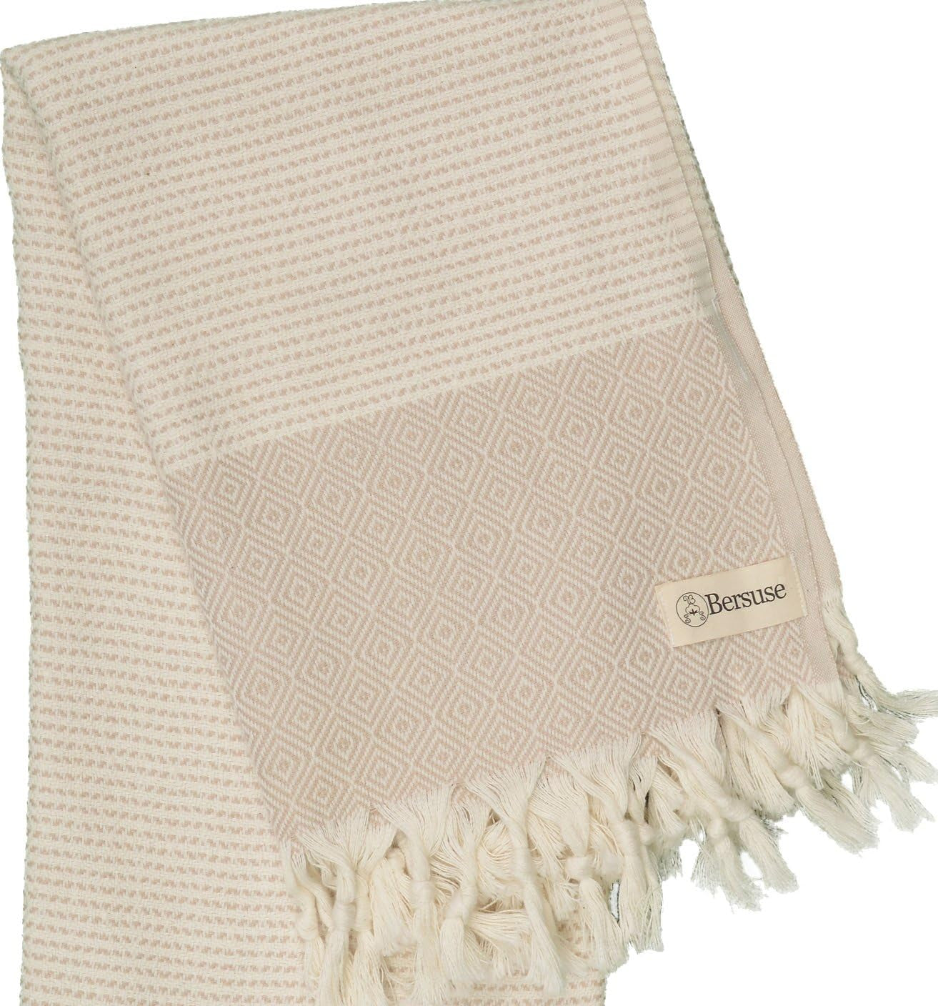 100% Cotton Hierapolis XL Throw Blanket for Couch - 100% Cotton Lightweight Durable Throw Blanket, Big Blanket for Sensitive Skin, Decorative and Versatile - 60X95 Inches, Beige