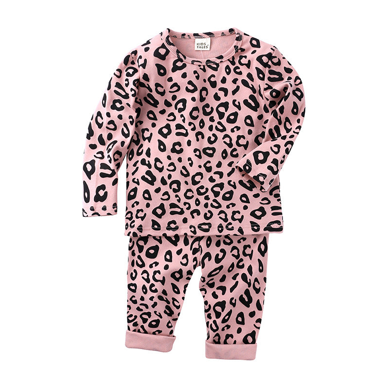Kids' Cotton Pajamas with Leopard Print for Boys and Girls