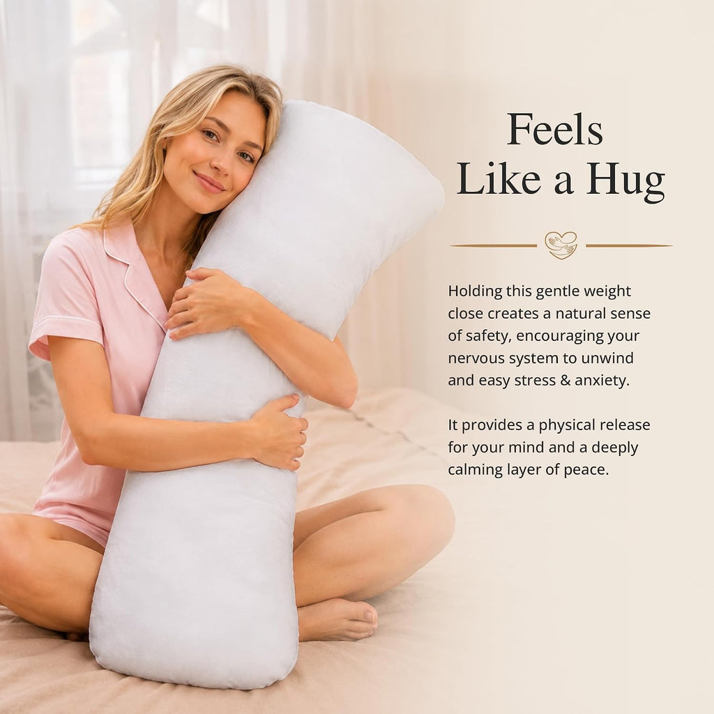 Weighted Pillow for Adults 6.5Lbs | 41" X 12" | Sleep Better & Feel Calm | Weighted Body Pillow for Stress Relief | Sleeping Hugging Pillows for Adults | Gift Women | Side Sleeping