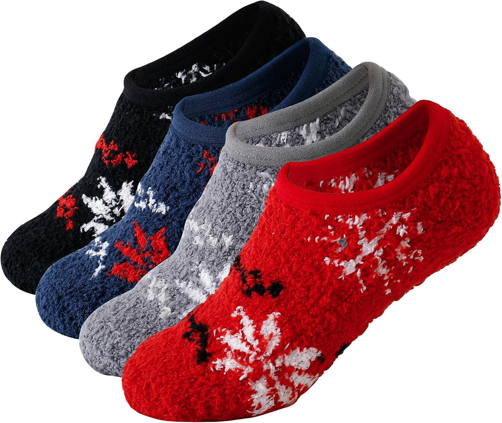 Cozy Winter Fuzzy Women Socks Grip Slippers Fluffy House Non Skid Microfiber Socks