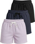 3 Pack:Women'S Fleece Casual Sweat Shorts - Athletic, Running, Yoga, Lounge Shorts with Pockets (Plus Size)