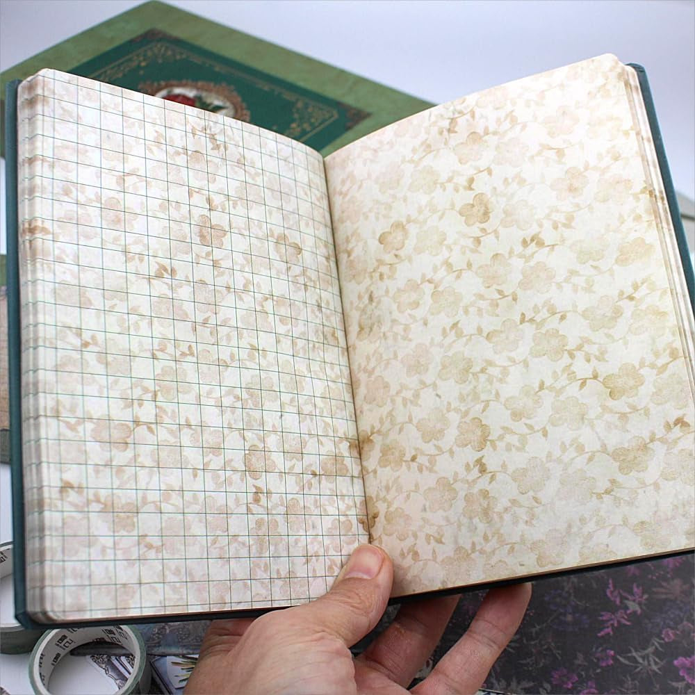 Vintage Scrapbooking Supplies Kit, 185Pcs Junk Journal Kit with Scrapbook Paper Sticker Aesthetic Notebook Scrapbook Kit, Art Craft DIY Gift for Adult Women