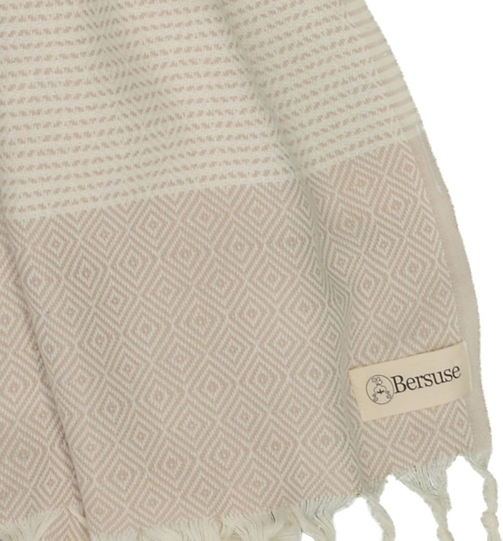100% Cotton Hierapolis XL Throw Blanket for Couch - 100% Cotton Lightweight Durable Throw Blanket, Big Blanket for Sensitive Skin, Decorative and Versatile - 60X95 Inches, Beige
