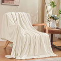Fleece Twin Blanket for Bed Cream White Throw Blanket for Couch Super Soft Cozy Warm Blankets and Throws Lightweight Fuzzy Large Blanket for Sofa Bed Office,50X60 Inches