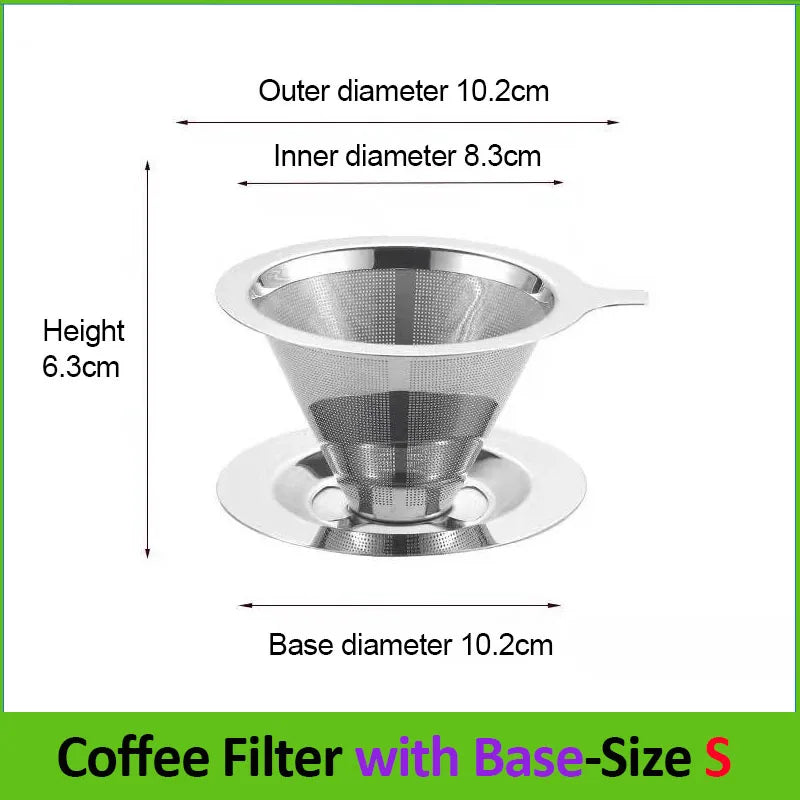 Reusable Coffee Filter Holder Double Layer 304 Stainless Steel Coffee Tea Strainer Coffee Accessories Coffee Making Tool
