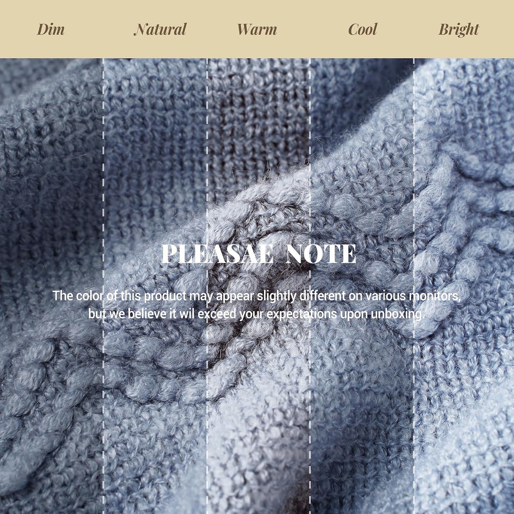 Dusty Blue Throw Blanket for Couch, Soft Knit Throws with Tassels for Home Decor, Blue Blankets and Throws for Bed Sofa, 50"X60"