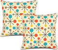 Mid Century Modern Atomic Throw Pillows Covers 18"X18" Set of 2, Retro Decorative Pillow Cases for Couch Sofa Living Room,Yellow Cushion Covers