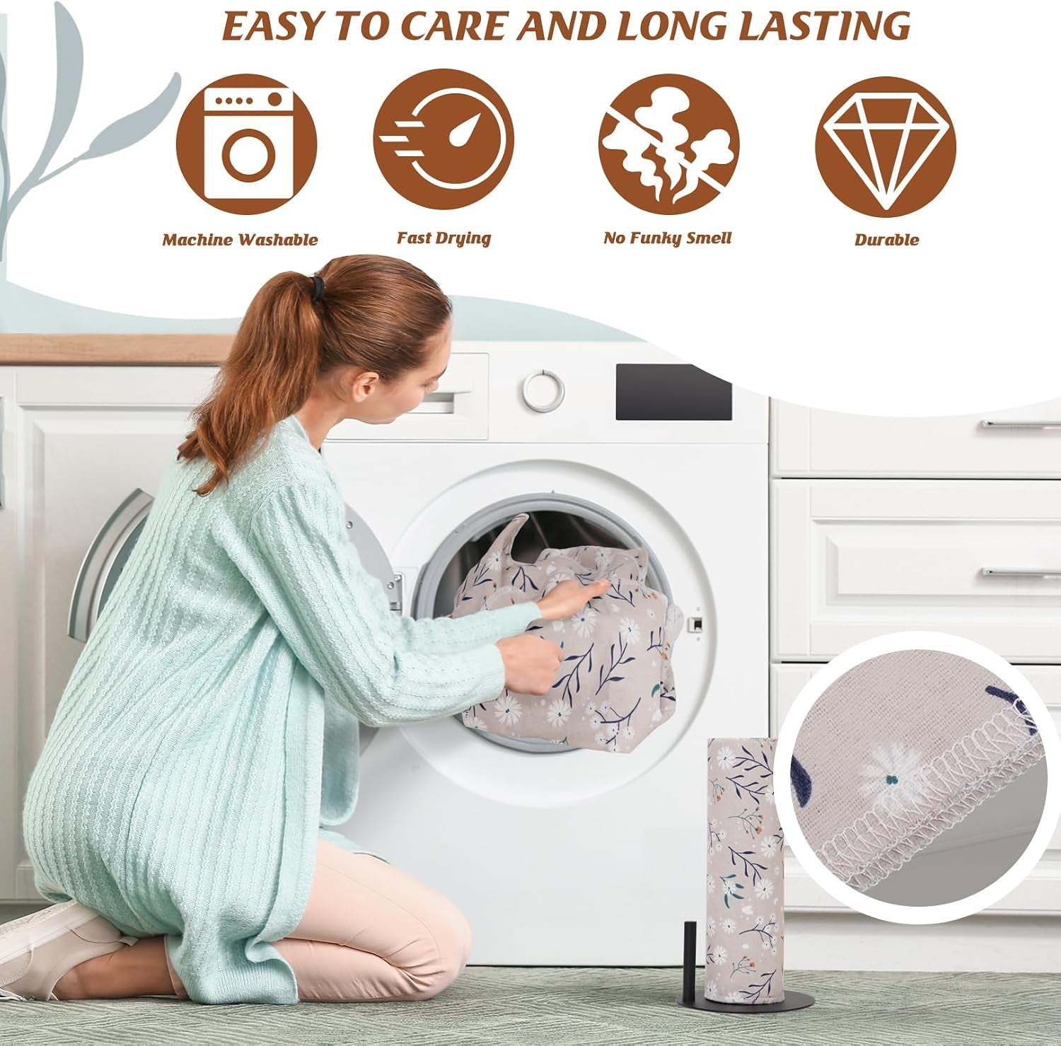 Paper Towels Washable Roll: 25Pack Cotton Cloth Paper Towels 11.8X11.8In Absorbent Soft Flannel Paperless Towels Alternative for Kitchen Reusable Napkins Zero Waste (Flower, Large)