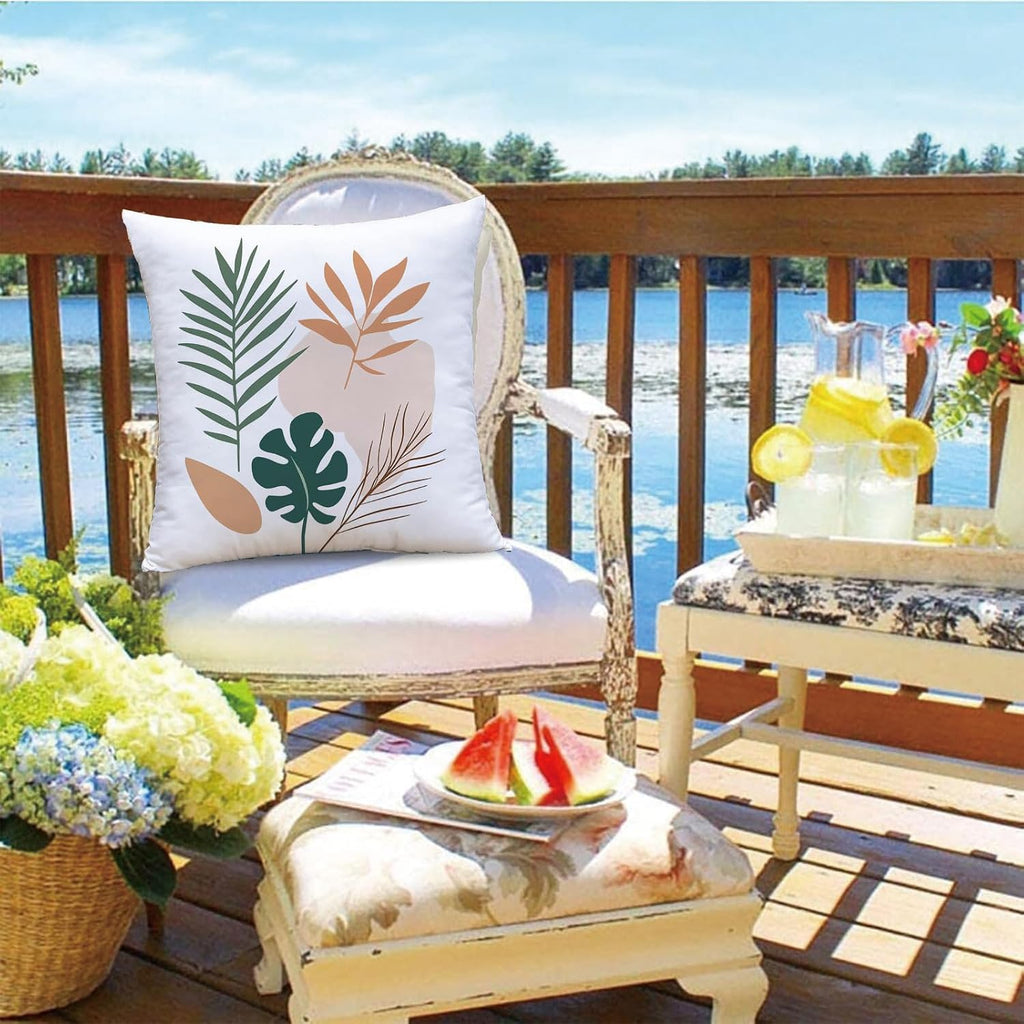 Tropical Pillow Covers 18X18 Inch Summer Decorative Pillow Covers Set of 4 | Double Sided Printing, Sunset Coastal Palm Leaves Beach Decorative Throw Pillow Cases, for Sofa Couch Porch Bed Living Room