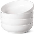 Pasta Bowls 32 Oz, Salad Bowls Set for Serving Soup, Pasta, Noodle, Dinner, Large Kitchen Bowl Plates, Microwave Safe - 7.8 Inch, Set of 4, White