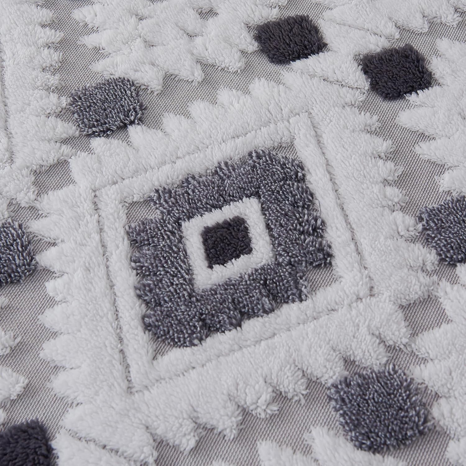 Large Bohemian Bed Blanket 80'' × 90'', Ultra Soft Aztec Bed Blankets for All Season, Cozy, Plush, Bohemian Throw Blanket for Couch/Sofa/Office/Camping, Dark Grey