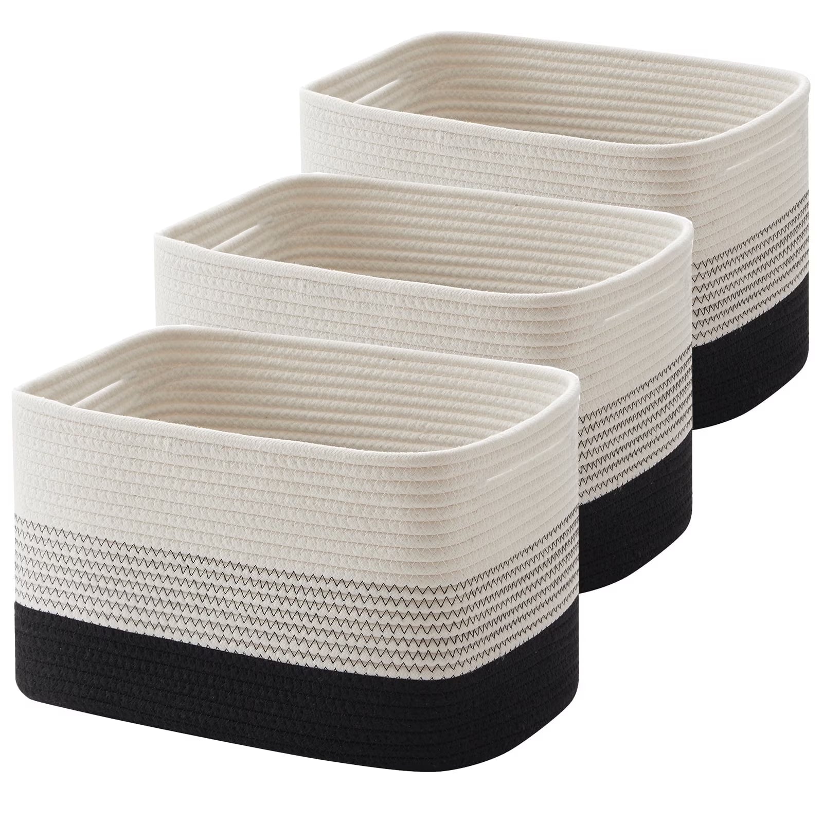 Storage Basket, Laundry Basket 3 Pieces, Woven Baskets for Storage for Toys, Towel