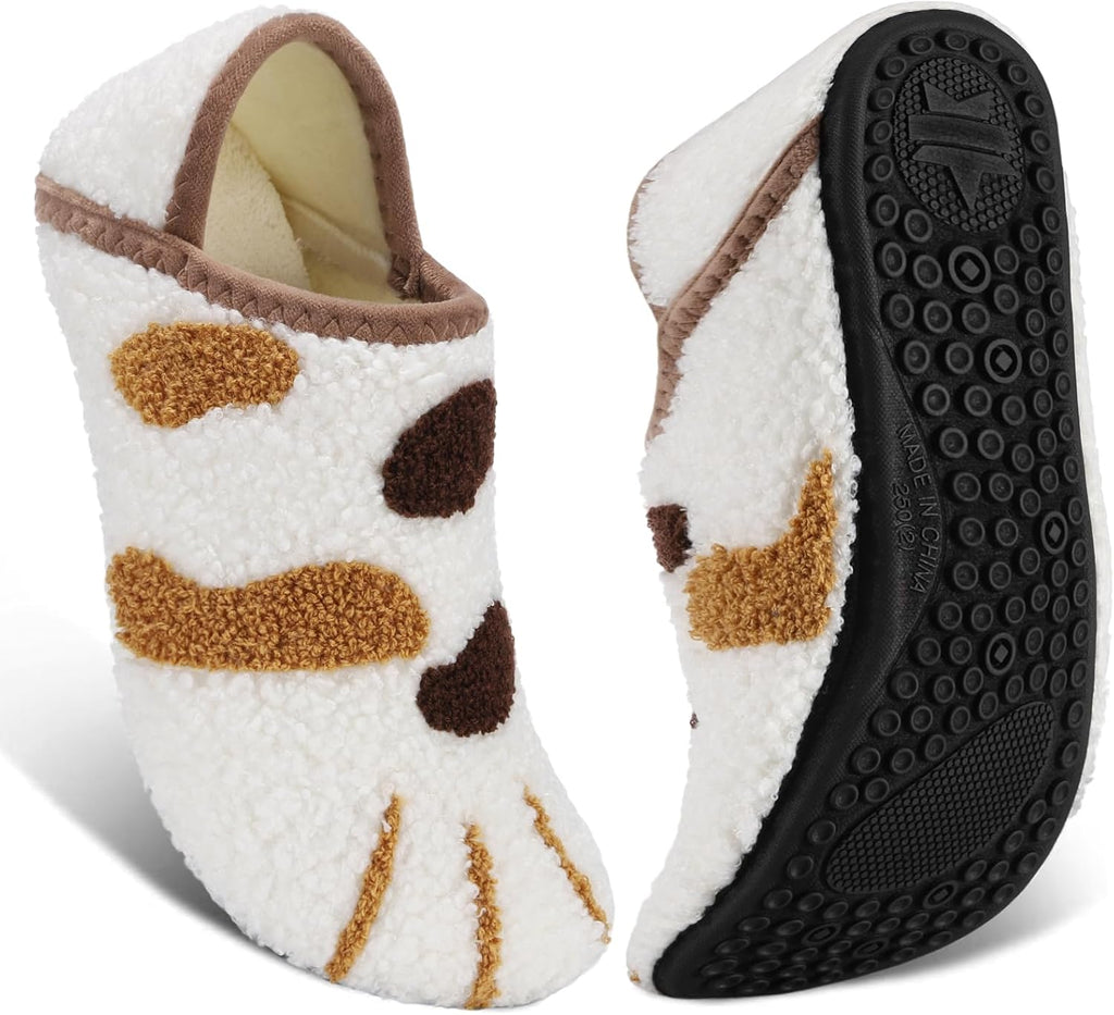 House Slippers for Women Men Indoor Barefoot House Shoes Soft Socks | Furry Slip on Cozy Comfy Flexible Machine Washable Home Bedroom Travel Hospital Yoga Gifts for Mom Grandma