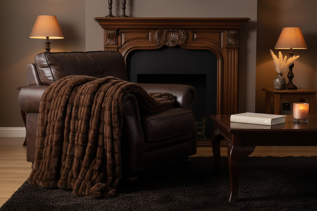 Chocolate Brown Throw - Interior