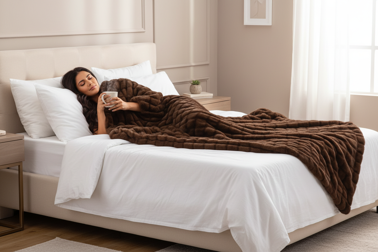 Chocolate Brown Throw - Lifestyle 3